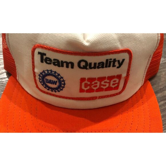Vtg Case Team Quality Mens Snapback Adjustable Tractor Hat Cap  Orange - Picture 2 of 5